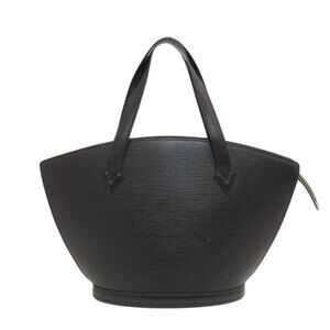LOUIS VUITTON Black Leather Tote Bag